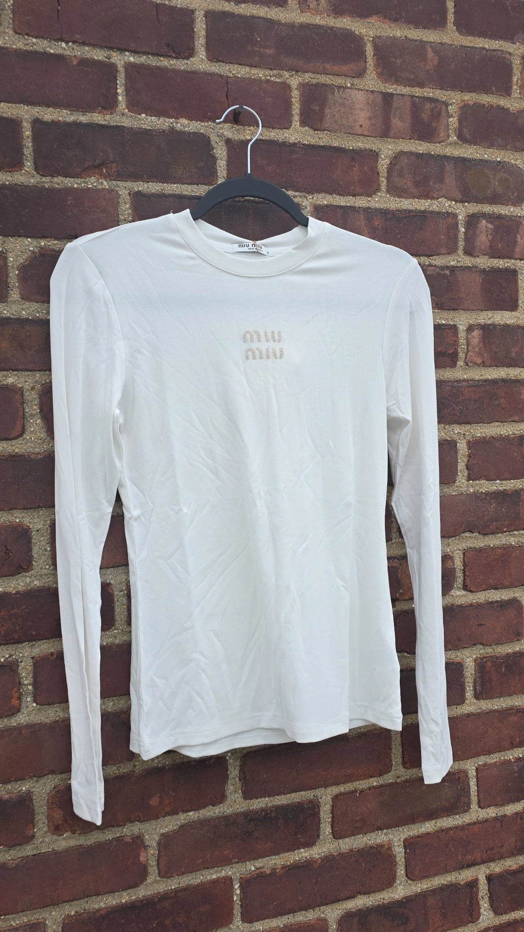 MM white cotton tshirt with rhinestones preorder
