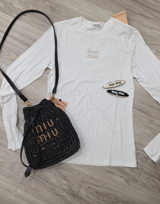 MM black straw summer bag preo