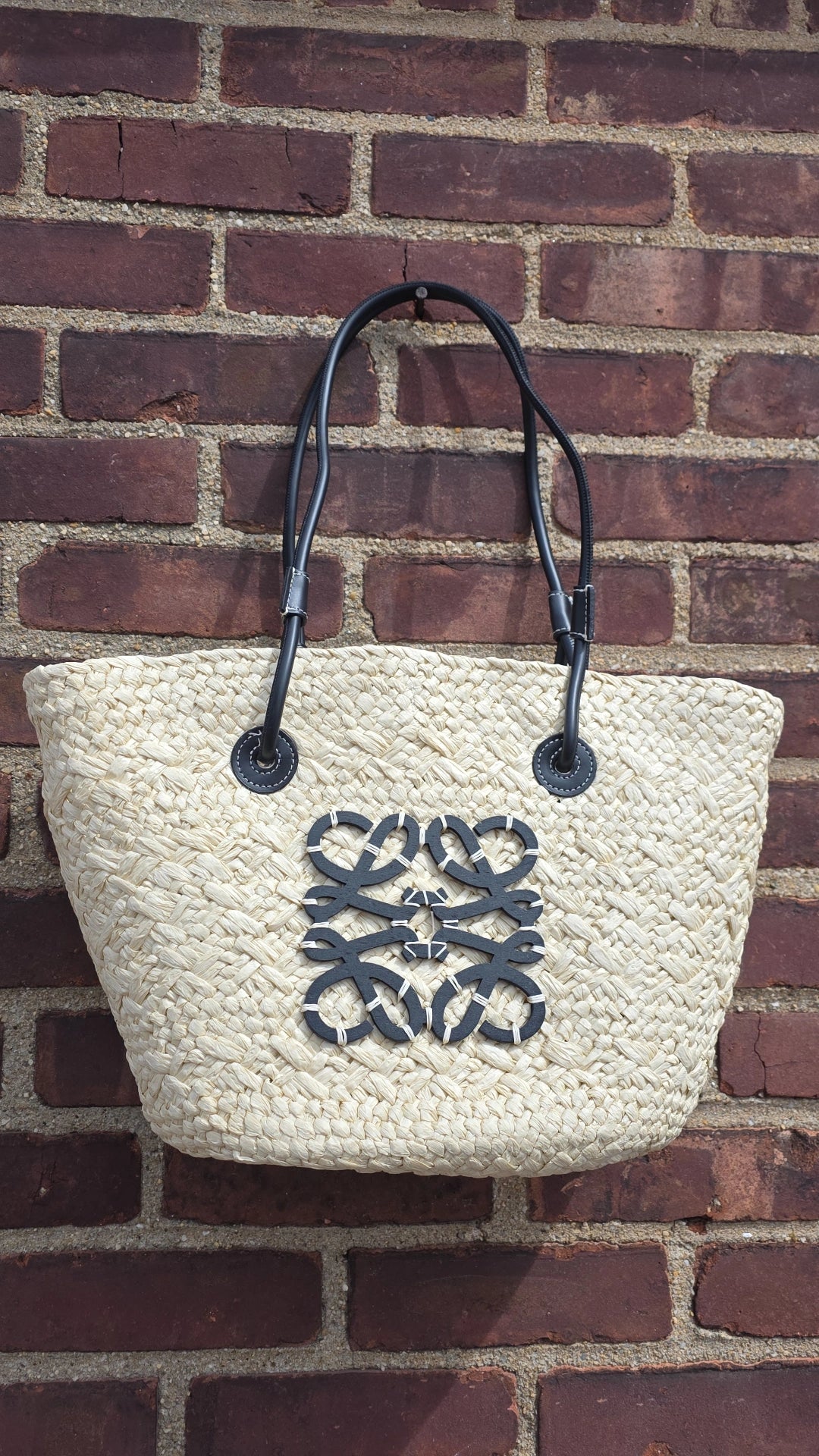Lw straw black beach Bag