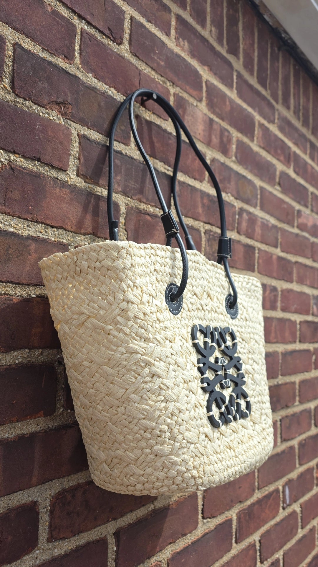 Lw straw black beach Bag