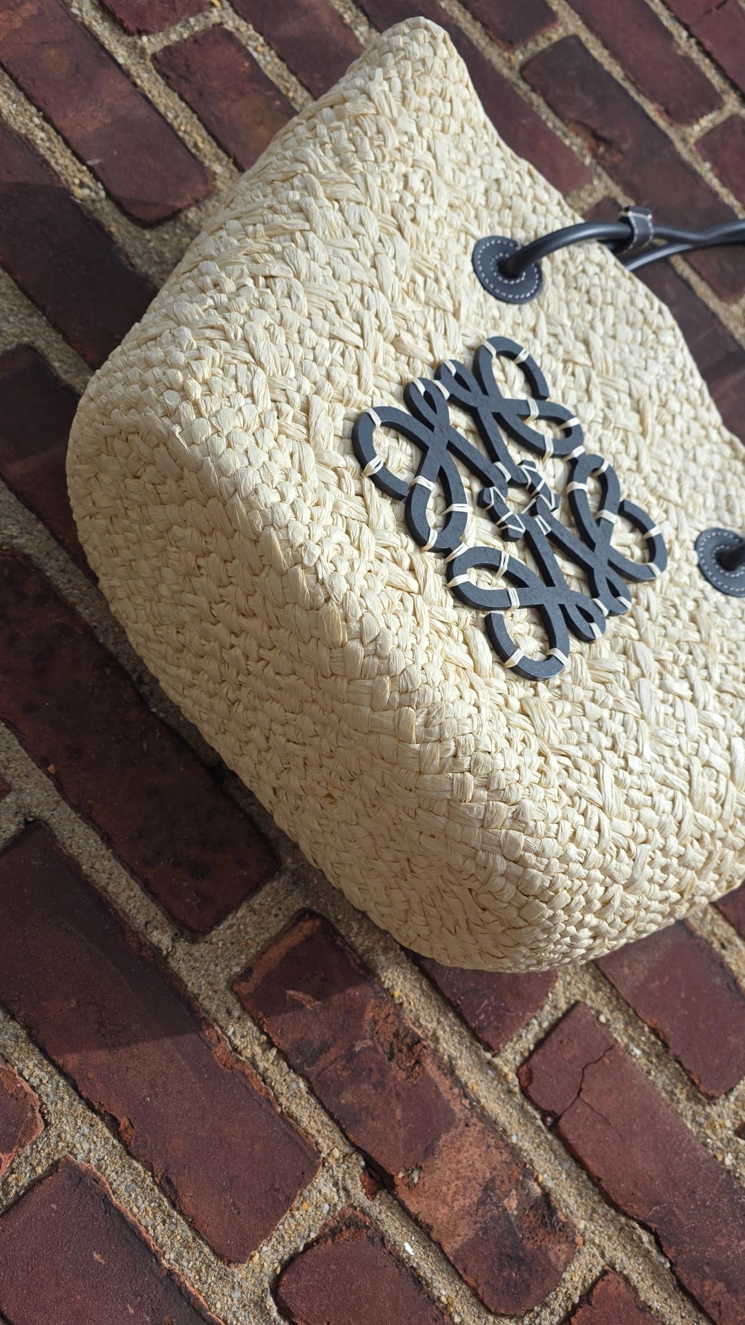 Lw straw black beach Bag