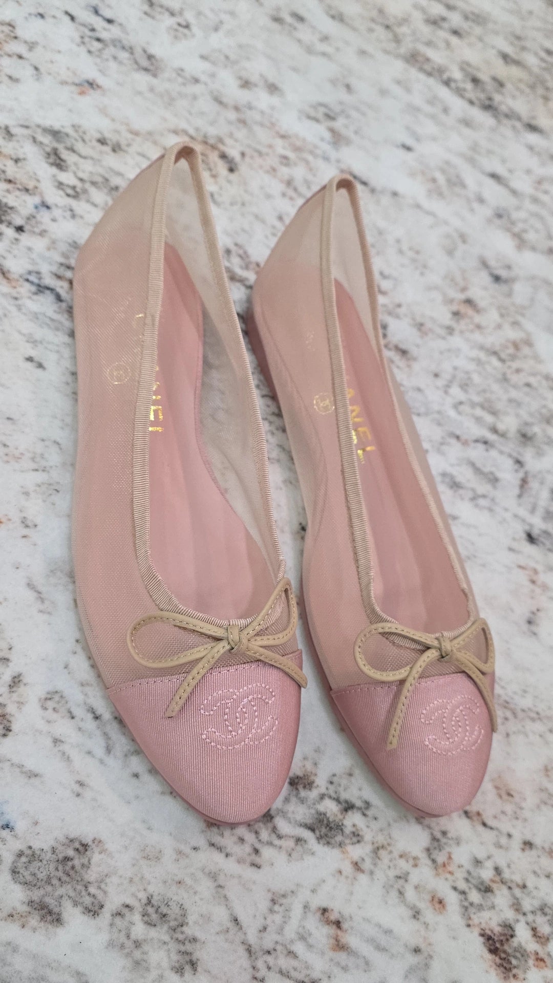 Light pink mesh C Flats preorder