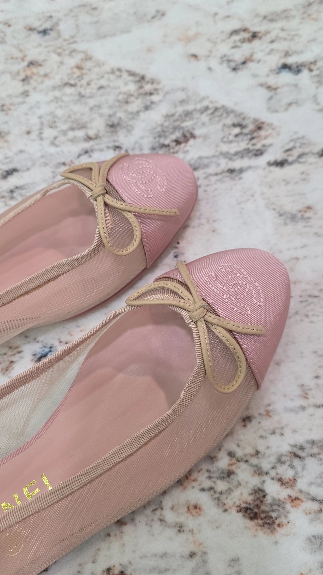 Light pink mesh C Flats preorder