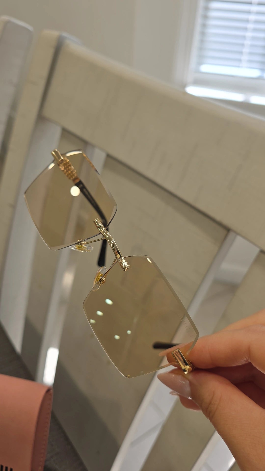 Light brown MM rectangular sunglasses