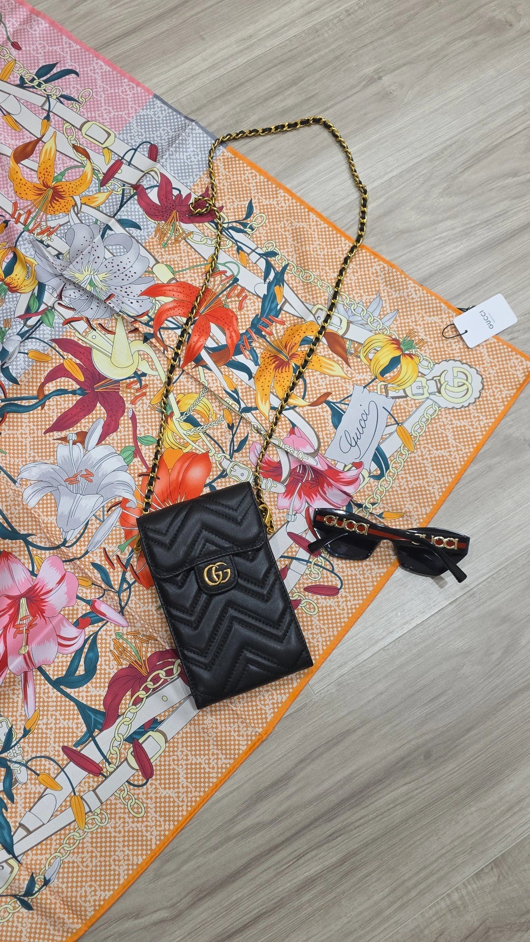G pink & orange floral head scarf preorder