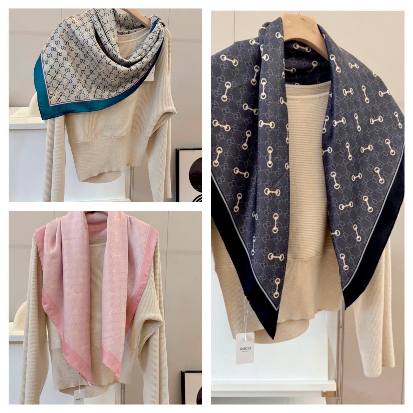 G pattern 3 colors head scarf preorder