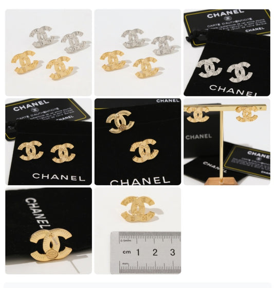 Earrings C gold and silver stamp 42