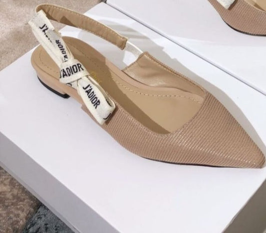 Beige lat C Slingbacks preorder