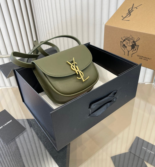 Olive Green Y Crossbody Bag in stock