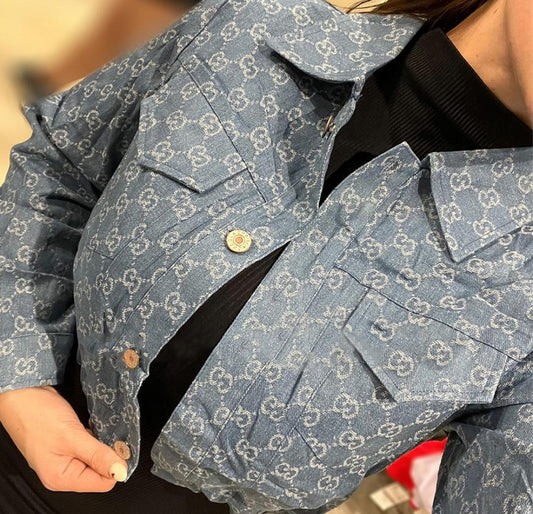 Crop light blue Denim G Jacket preorder
