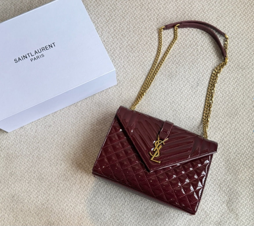 Black and Burgundy Shiny Y Bag preorder