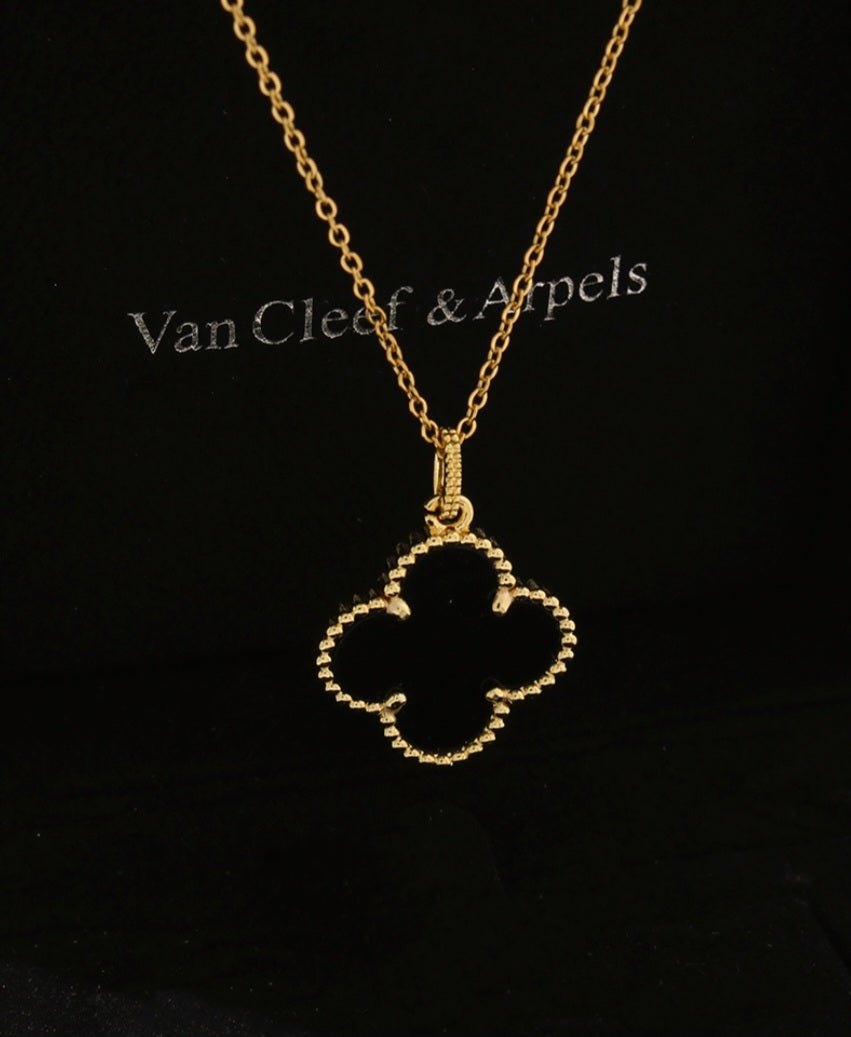 Black Gold plated V necklace
