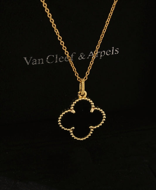 Black Gold plated V necklace