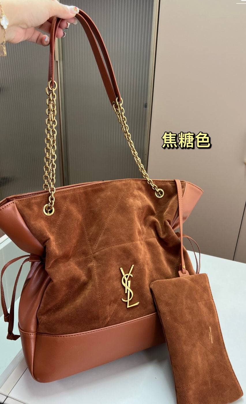 Suede luggage Y tote preorder