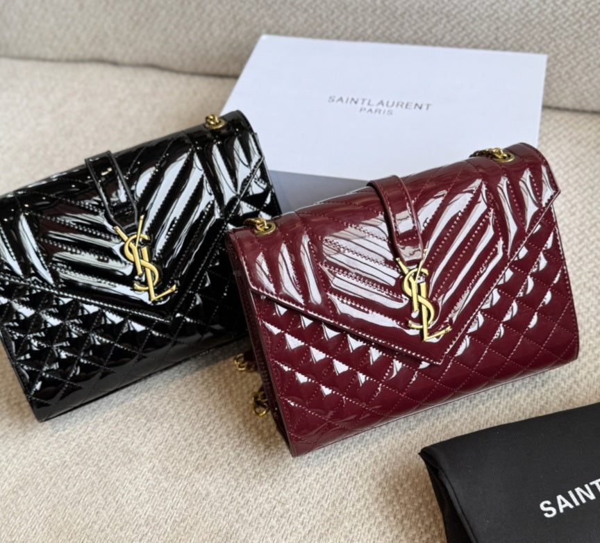 Black and Burgundy Shiny Y Bag preorder