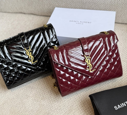 Black and Burgundy Shiny Y Bag preorder