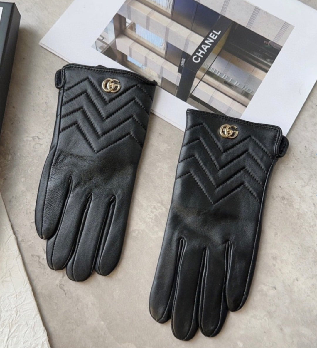 G leather gloves fleece lined
