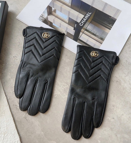 G leather gloves fleece lined