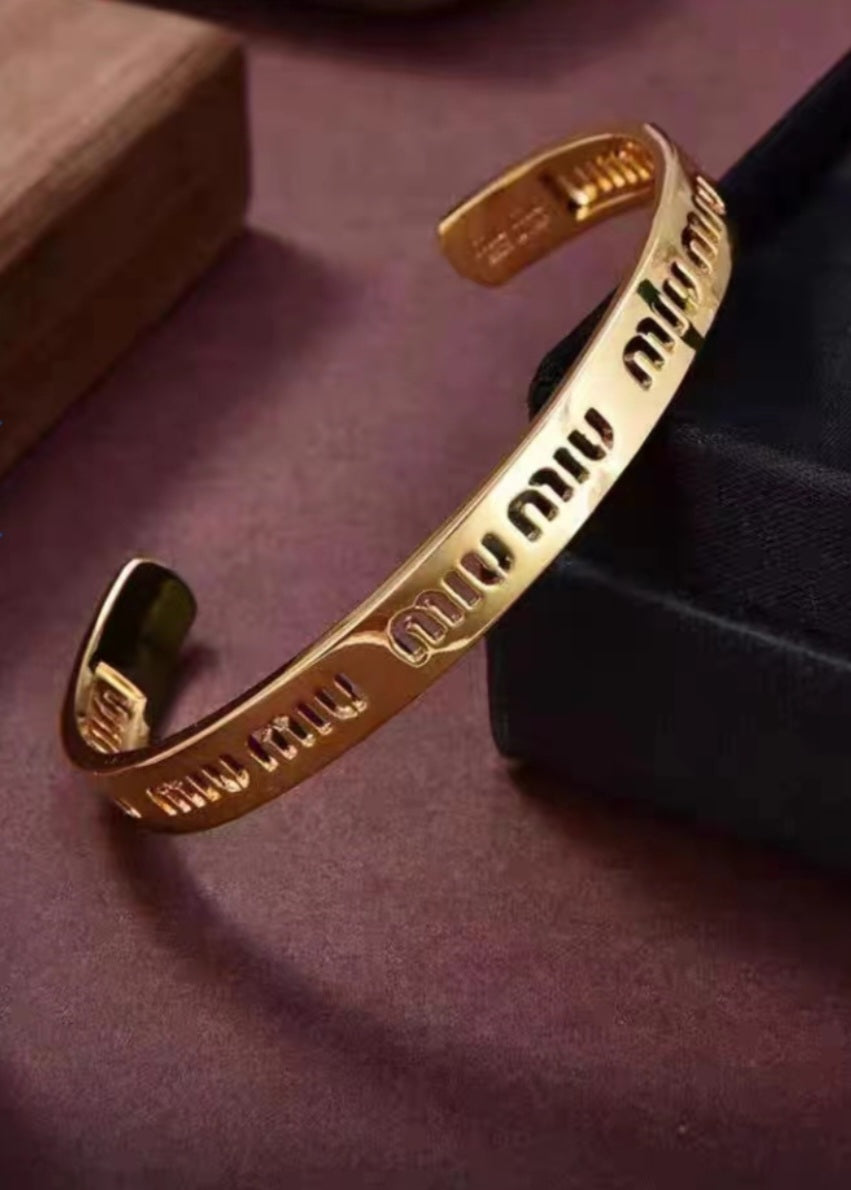 MM gold plated copper open bangle