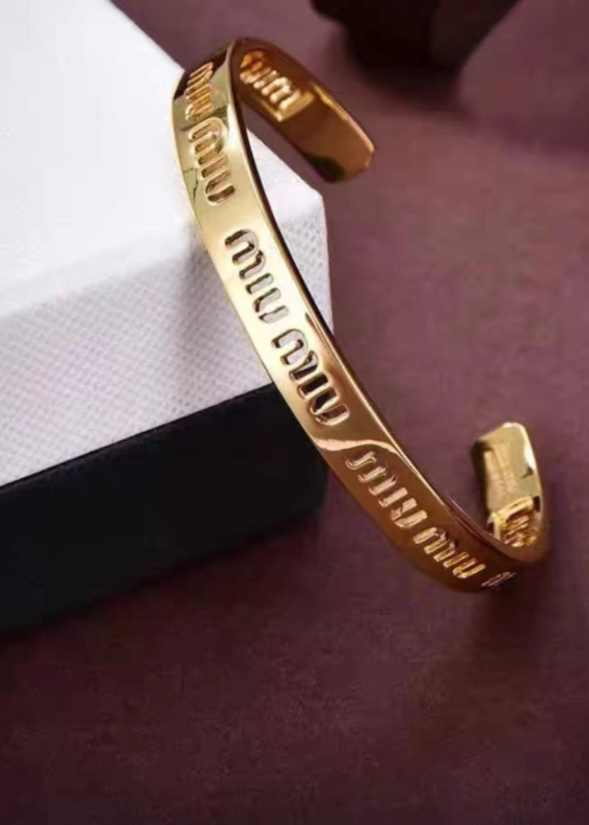 MM gold plated copper open bangle