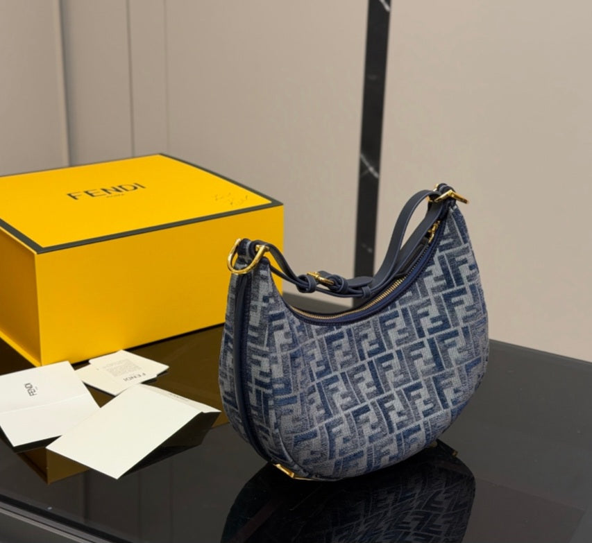 F denim crossbody/shoulder bag in stock
