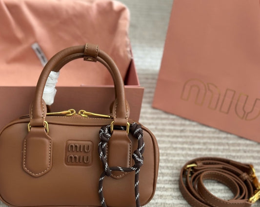 MM mini luggage brown crossbody and handbag preorder